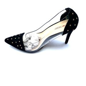 RED CHERRY SEETHROUGH POINTY TOE Sz 9